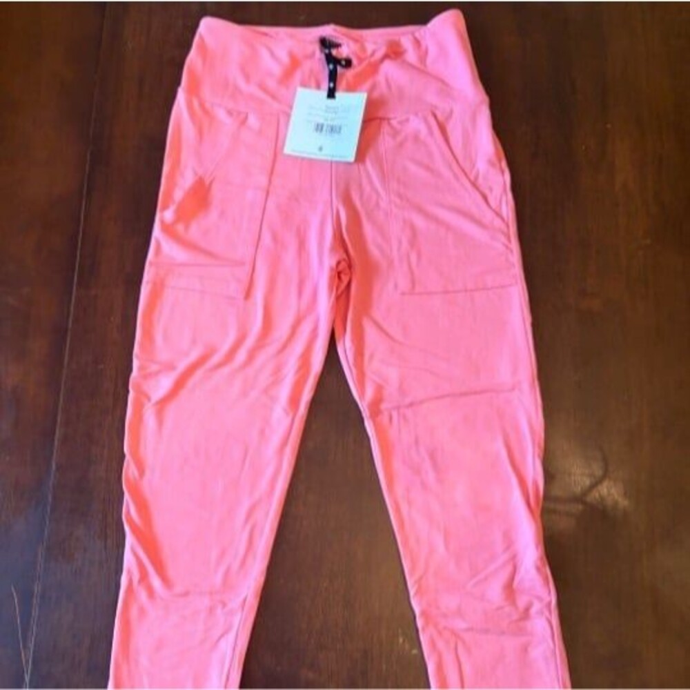 Agnes & Dora cropped pocket leggings, light pink salmon buttery soft modal XS